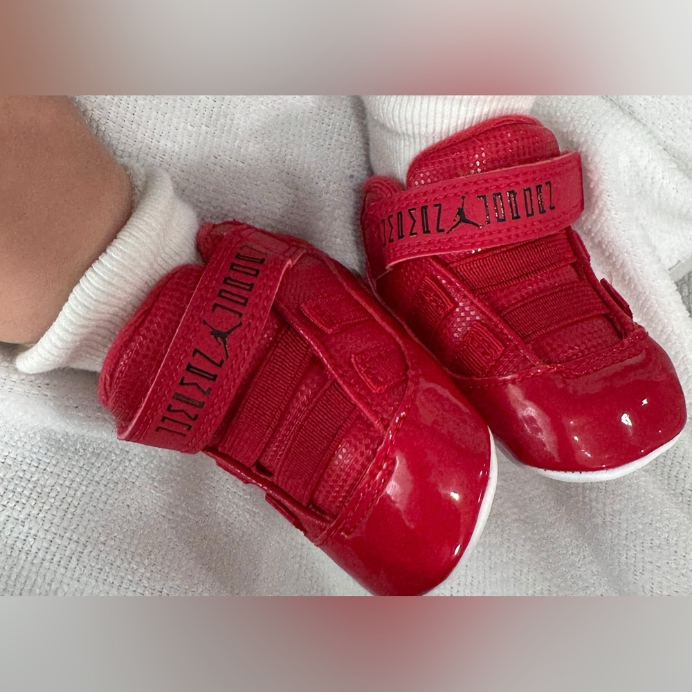 Jordan Baby Walker Shoes in Vibrant Red